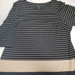 RN Studio womens 22w tan stripped Dress